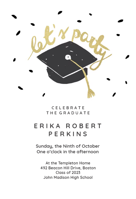 Paper & Party Supplies Invitations Graduation Invitation Template